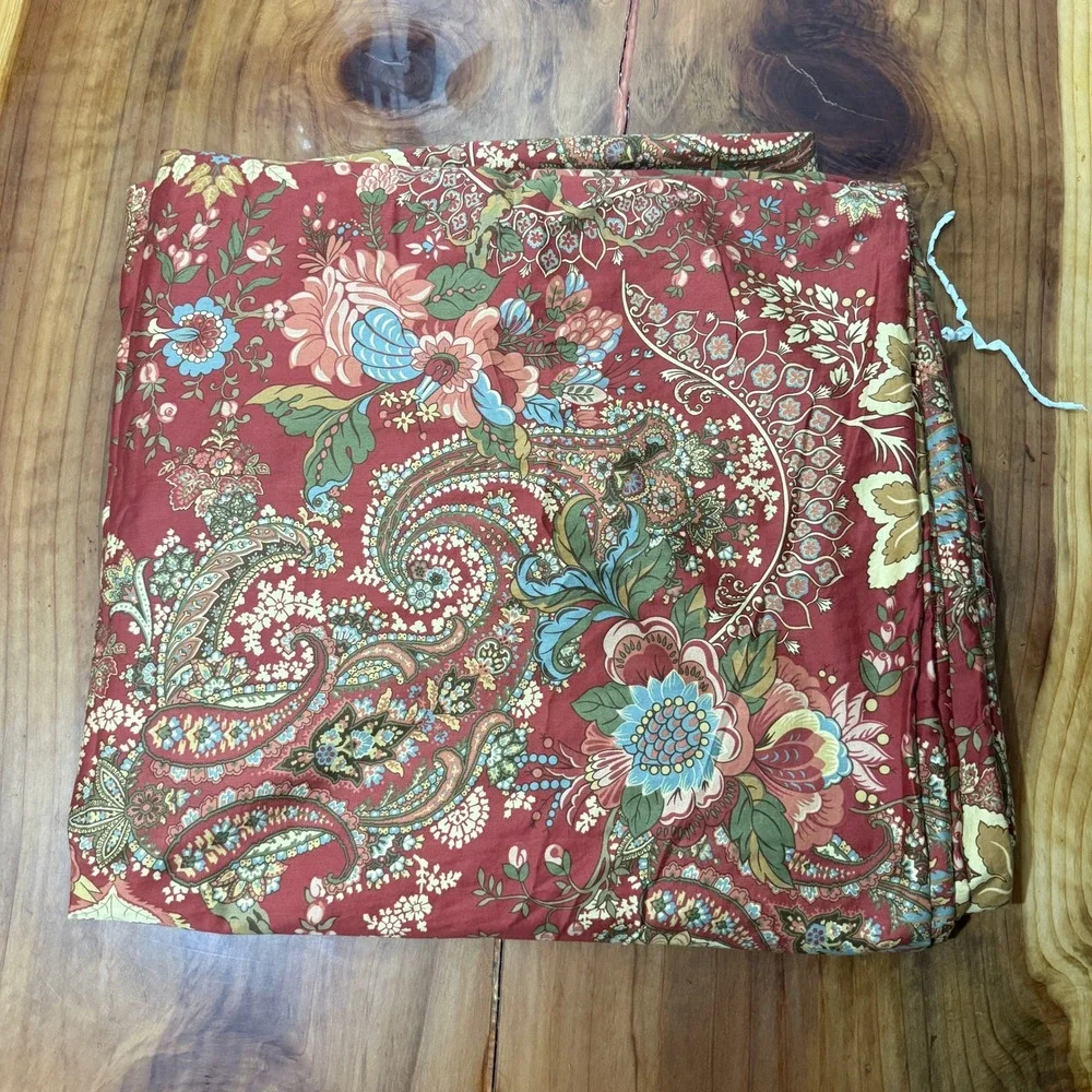 Pottery Barn Clara Palampore Floral Duvet 2 Pillow Shams Cotton Queen